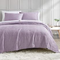 Conjunto de edredões BOURINA Emboridery, 3 peças de microfibra King Lavender Conjunto de edredões BOURINA Emboridery, 3 peças de microfibra King Lavender