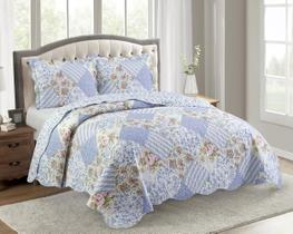 Conjunto de edredões Brilliant Sunshine Blue Rose Patchwork Full/Queen Conjunto de edredões Brilliant Sunshine Blue Rose Patchwork Full/Queen