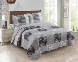 Conjunto de edredões Brilliant Sunshine Grey Toile Floral Full/Queen Conjunto de edredões Brilliant Sunshine Grey Toile Floral Full/Queen