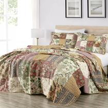 Conjunto de edredões Chezmoi Collection Delaney Floral 100% algodão King Conjunto de edredões Chezmoi Collection Delaney Floral 100% algodão King