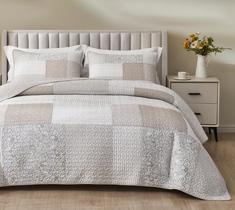 Conjunto de edredões Chezmoi Collection Quinn Neutral Taupe Queen Size