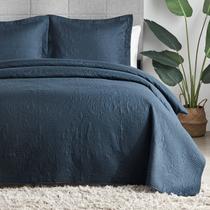 Conjunto de edredões de damasco Hansleep California King Navy de 3 peças Conjunto de edredões de damasco Hansleep California King Navy de 3 peças