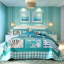 Conjunto de edredões Djoymock Coastal King Size, 3 peças, verde leve