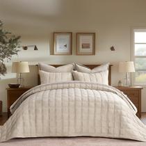Conjunto de edredões EVERGRACE Luxurious Velvet King Size Bege 270x240cm