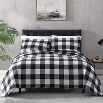 Conjunto de edredões EXQ Home King Size 3 peças em preto e branco Conjunto de edredões EXQ Home King Size 3 peças em preto e branco