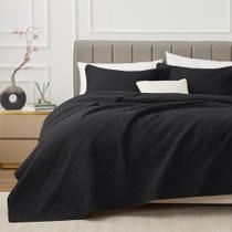 Conjunto de edredões EXQ Home King Size preto de 3 peças para todas as estações Conjunto de edredões EXQ Home King Size preto de 3 peças para todas as estações