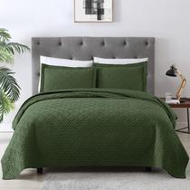 Conjunto de edredões EXQ Home King Size verde oliva 3 peças Conjunto de edredões EXQ Home King Size verde oliva 3 peças