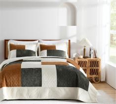 Conjunto de edredões Grassix Velvet King Size Green Gold com 2 fronhas Conjunto de edredões Grassix Velvet King Size Green Gold com 2 fronhas