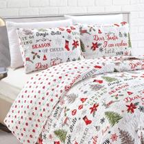 Conjunto de edredões Great Bay Home Christmas de 3 peças king size