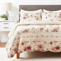 Conjunto de edredões Greenland Home Antique Rose Full/Queen Size Ecru