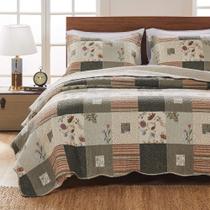 Conjunto de edredões Greenland Home Sedona King Size cinza, 3 peças Conjunto de edredões Greenland Home Sedona King Size cinza, 3 peças