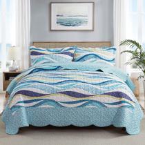 Conjunto de edredões HoneiLife California King 305 x 305 cm Coastal 3 unidades