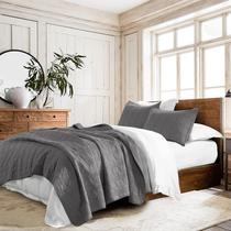 Conjunto de edredões HORIMOTE HOME 100% algodão, tamanho duplo, cinza escuro