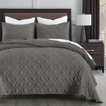 Conjunto de edredões HORIMOTE HOME Twin Size Grey com 1 edredão e 1 capa