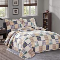 Conjunto de edredões Jessy Home Plaid Colcha Queen Size