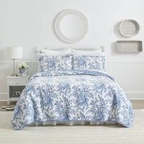 Conjunto de edredões Laura Ashley Bedford Delft Blue Queen Cotton Conjunto de edredões Laura Ashley Bedford Delft Blue Queen Cotton