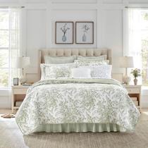 Conjunto de edredões Laura Ashley Bedford verde/esbranquiçado 100% algodão Conjunto de edredões Laura Ashley Bedford verde/esbranquiçado 100% algodão