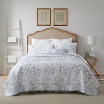 Conjunto de edredões Laura Ashley Home King Size de algodão reversível Conjunto de edredões Laura Ashley Home King Size de algodão reversível