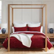 Conjunto de edredões Levtex Home Cross Stitch Velvet Red King + 2 Shams Conjunto de edredões Levtex Home Cross Stitch Velvet Red King + 2 Shams