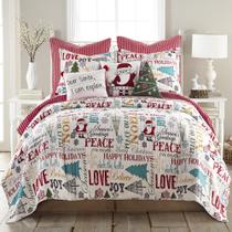 Conjunto de edredões Levtex Home Merry & Bright Santa Claus Lane Twin