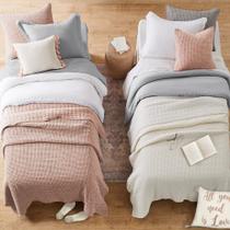 Conjunto de edredões Levtex Home Mills Waffle Blush Cotton Twin