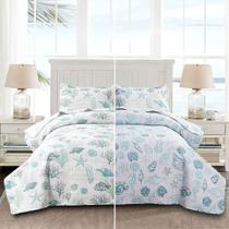 Conjunto de edredões Oliven Reversible Coastal Beach Theme King Size
