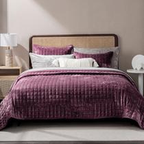 Conjunto de edredões RECYCO Luxury Velvet Full Queen com 2 capas lilás Conjunto de edredões RECYCO Luxury Velvet Full Queen com 2 capas lilás