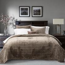 Conjunto de edredões RECYCO Luxury Velvet King Size Bedding Mocha Brown Conjunto de edredões RECYCO Luxury Velvet King Size Bedding Mocha Brown