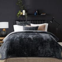 Conjunto de edredões RECYCO Luxury Velvet King Size, preto Conjunto de edredões RECYCO Luxury Velvet King Size, preto