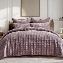 Conjunto de edredões RECYCO Luxury Velvet King Size Purple com 2 capas Conjunto de edredões RECYCO Luxury Velvet King Size Purple com 2 capas