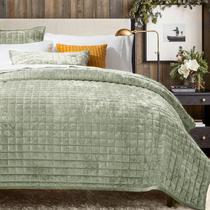 Conjunto de edredões RECYCO Luxury Velvet King Size, verde sálvia Conjunto de edredões RECYCO Luxury Velvet King Size, verde sálvia