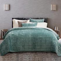 Conjunto de edredões RECYCO Luxury Velvet Twin/Twin XL Aqua Green Conjunto de edredões RECYCO Luxury Velvet Twin/Twin XL Aqua Green