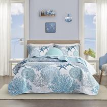 Conjunto de edredões Tritard Twin, 173 x 218 cm, microfibra reversível costeira