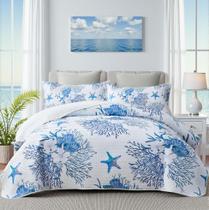 Conjunto de edredões weesire Twin Coastal 173x218 cm azul náutico