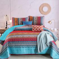 Conjunto de edredões WONGS BEDDING Bohemian Queen Size Blue Microfiber