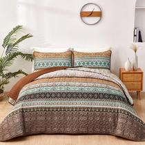 Conjunto de edredões WONGS BEDDING Boho Fall Brown Reversível Conjunto de edredões WONGS BEDDING Boho Fall Brown Reversível