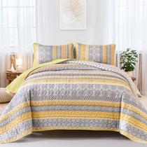 Conjunto de edredões WONGS BEDDING Boho King Size amarelo 3 peças