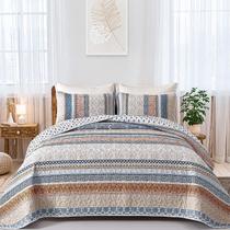 Conjunto de edredões WONGS BEDDING Boho, tamanho completo, amarelo, azul, 3 peças