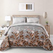 Conjunto de edredões WONGS BEDDING Brown Floral King Size 3 peças Conjunto de edredões WONGS BEDDING Brown Floral King Size 3 peças