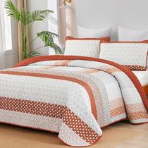 Conjunto de edredões WONGS BEDDING Burnt Orange Boho Stripe King Size Conjunto de edredões WONGS BEDDING Burnt Orange Boho Stripe King Size