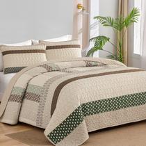 Conjunto de edredões WONGS BEDDING Khaki Bohemian Stripe King Size Conjunto de edredões WONGS BEDDING Khaki Bohemian Stripe King Size
