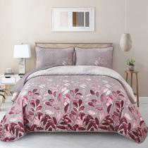 Conjunto de edredões WONGS BEDDING Pink Floral Queen Size 3 peças