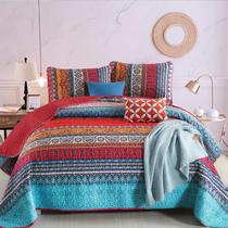 Conjunto de edredões WONGS BEDDING Queen 244x229 cm Boho Red Stripe