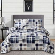 Conjunto de edredões xadrez azul, branco e marrom, colcha de retalhos reversível, tamanho completo, cobertor leve, macio e respirável, roupa de cama xadrez, colcha de guingão, conjunto de cama xadrez, decoração geométrica Conjunto de edredões xadrez azul, branco e marrom, colcha de retalhos reversível, tamanho completo, cobertor leve, macio e respirável, roupa de cama xadrez, colcha de guingão, conjunto de cama xadrez, decoração geométrica