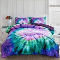 Conjunto de edredom A Nice Night Tie Dye Galaxy Purple Twin