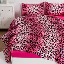 Conjunto de edredom A Night Night Leopard Print Satin Full/Queen