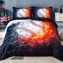Conjunto de edredom Andency Baseball Queen Size para crianças e meninos