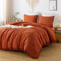 Conjunto de edredom Andency Burnt Orange Boho Terracotta King Size