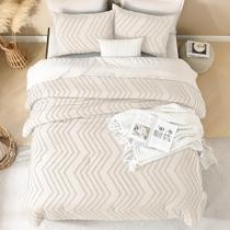 Conjunto de edredom Andency California King Beige 3 peças