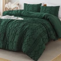 Conjunto de edredom Andency Emerald Green King Size 3 peças
